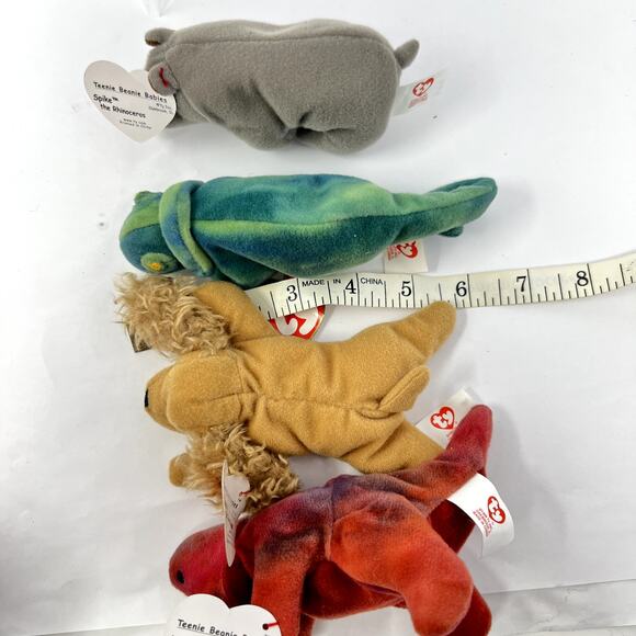 Ty Beanie Babies Iggy The Iguana, Rex The Tyrannosaurus, Spunky Dog, Rhinoceros - Picture 6 of 16